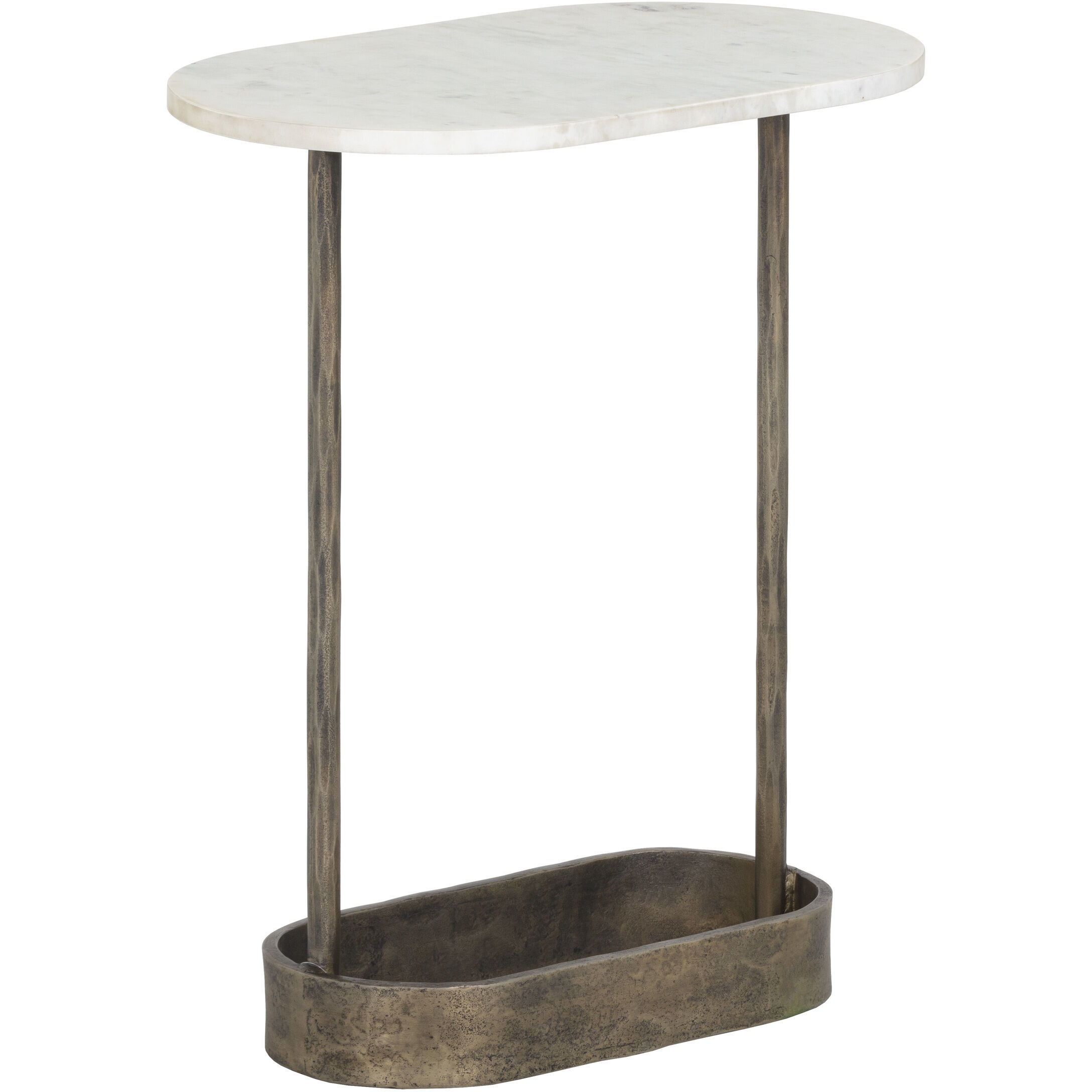 Eden 24 X 20 inch White / Antique Brass End Table